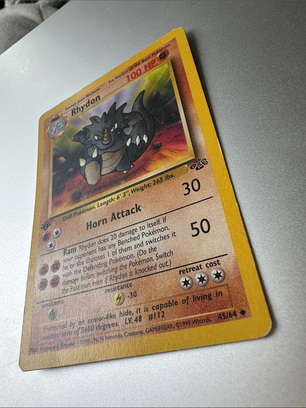 Rhydon 1st Edition Pokémon Trading Card